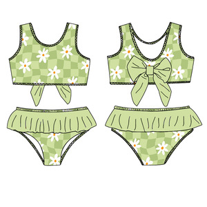 Maillots de <span class=keywords><strong>bain</strong></span> décontractés personnalisés pour petites filles <span class=keywords><strong>Maillot</strong></span> de <span class=keywords><strong>bain</strong></span> pour enfants avec fleur imprimée Vêtements de <span class=keywords><strong>bain</strong></span> personnalisés pour petites filles - Product Image 2
