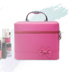 Beauty Box con espejo Solución de almacenamiento de cosméticos espaciosa para uso <span class=keywords><strong>OntheGo</strong></span> - Product Image 1