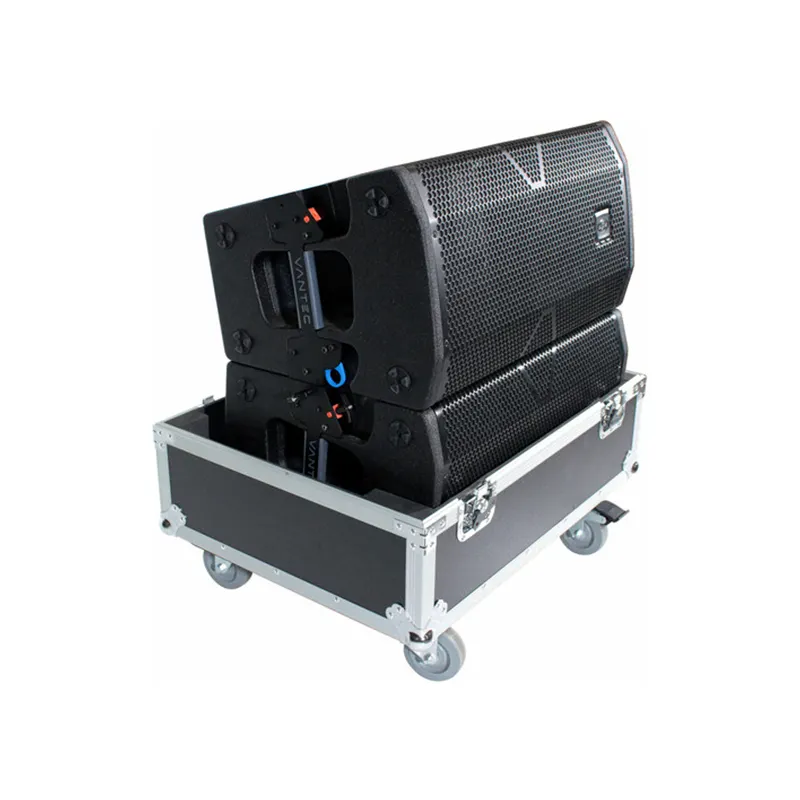 Universal Line Array Speaker Flight Case for Two Speakers with Wheels