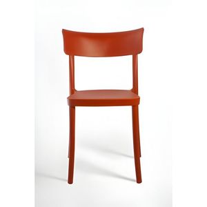 Chaise Saretina en polypropylène recyclé écologique, rouge rouille, style Wabi-Sabi, pour la maison et le bureau, SPP02B228 - Product Image 2