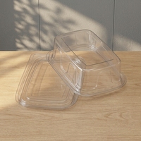 Boîte d'emballage en plastique jetable de qualité alimentaire pour gâteaux carrés et contenants de chewing-gum avec estampage en relief, épaisseur 0,38 mm