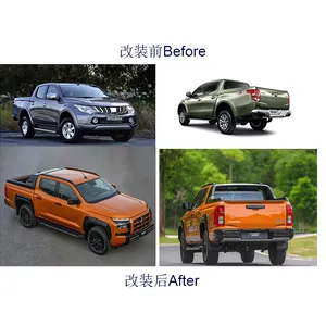 طقم هيكل من Zhengwo مصد أمامي ومصد خلفي لسيارة Mitsubishi Triton L200 2015-2018 2019-2023 ملحقات ترقية السيارة مصباح خلفي Led