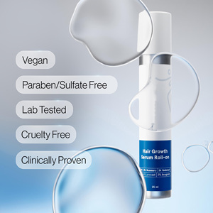 Siero Roll-on Premium Biologico per la Crescita dei Capelli 25ml con 5% Saw Palmetto, 3% Rosmarino, 1% Caffeina, Estratti Erboristici e 3% Fieno Greco - Product Image 4