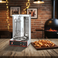 Grill vertical à gaz en acier inoxydable pour shawarma de dinde, machine à kebab doner commerciale pour l'industrie agroalimentaire
