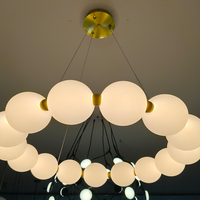 Lustre Suspendu LED Moderne de Luxe en Fer Doré Style Nordique avec Abat-jour en Verre, Petit Modèle, Blanc Chaud 3500K, CRI Élevé, Dimmable, Télécommande, Garantie 3 Ans