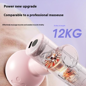 Pistola de masaje de alivio corporal de terapia de calor inalámbrica portátil Motor sin escobillas de doble cabezal que funciona con pilas Velocidad de fascia de tejido profundo - Product Image 5
