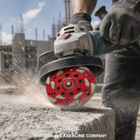 Disque de meulage diamanté à 12 segments 125 mm (5 po) avec filetage M14 pour meulage humide et sec du béton dur, du granit et de la pierre, pour meuleuse d'angle