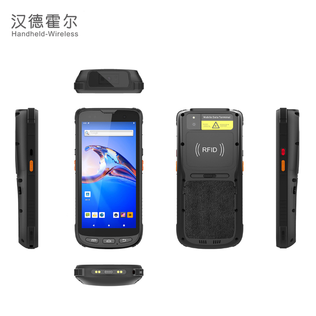 Handheld Pda Industrial Android 10 IP65 Waqterproof 5.5inch 865-868MHz Uhf Rfid Handheld Reader with Nfc Reader Writer