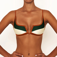 Nouveau Maillot de Bain Femme 2026 Été Vintage Rétro Bikini Patchwork String Brésilien Sexy Micro V-bar