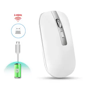 2.4GHz Wireless Mouse Mice 1600DPI Metal Scroll Wheel ABS Rechargeable Photoelectricity 4 Buttons mouse for PC laptop computer