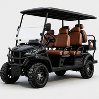 Voiturette de golf électrique 6 places, couleur personnalisée, sièges surélevés, tout-terrain, batterie au lithium, pour les centres de villégiature et les visites touristiques
