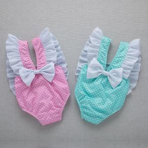 Traje de Baño para Niñas Pequeñas, Estilo Hawaiano, Secado Rápido, Push-Up, Bikini Sólido con Estampado Bonito, Servicio OEM, 3-10 Años - Product Image 6