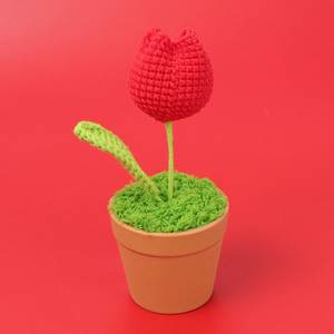 Macetas de Flores Tejidas a Crochet Hechas a Mano Creativas 2024 para Graduación, Decoración Floral, Regalo para Amigos - Product Image 5