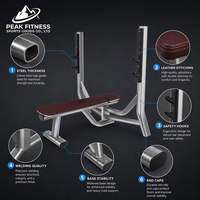 Banc plat portable réglable de qualité supérieure pour usage commercial avec support pour barre et fonction haltères en métal pour salle de sport PK-8023