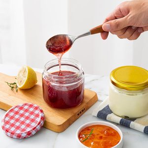 Frascos de vidrio para salsa de tomate y chile caliente, redondos transparentes, personalizados, vacíos, de 350ml, contenedores de almacenamiento con tapas TW negras - Product Image 4