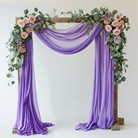 Drape Pernikahan Custom, Kain Chiffon Ungu Lembut, untuk Sewa Acara Pesta, Layanan Pengiriman Cepat, Supplier Grosir Berkualitas