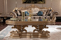 Table basse personnalisée en marbre, Design classique, style européen, Base sculptée à la main, dessus en marbre, 100%