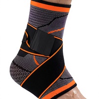 Attelle de cheville réglable à compression élastique élevée, respirante, en tricot, avec sangle de soutien antidérapante et stabilisatrice