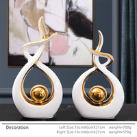 Ornamen Keramik Mewah Modern Nordik untuk Dekorasi Ruangan Ornamen Berbentuk Api Kabinet Anggur Hadiah Unik Dekorasi Rumah Kreatif