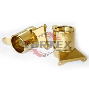 Système d'échappement Catback à soupapes Vortex en acier inoxydable édition or pour Ferrari 488, trois sorties - Product Image 5