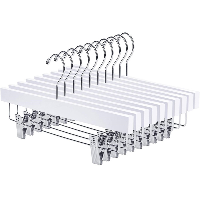 Wholesale Wooden Pants Hangers Adjustable Metal
