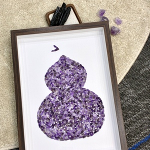 Peinture murale artisanale en cristal d'améthyste naturelle concassée, Feng Shui <span class=keywords><strong>Wu</strong></span> <span class=keywords><strong>Lou</strong></span>, pierre de guérison, décoration intérieure, cadeau spirituel 45cm - Product Image 5