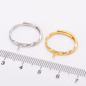 9248DIY Accesorios de Perlas, Colgante de Plata S925 con Forma de Flor de Peral Vacía con Separadores para Pendientes, Estilo Moderno, Fornituras para Joyería - Product Image 2