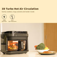 Friteuse à air Anbolife en verre, panier en verre borosilicate non toxique avec fonction 360° °   Appareil 8-en-1 avec préréglages à une touche, sans Téflon et compatible lave-vaisselle