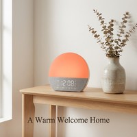 Machine à bruit blanc intelligente avec réveil numérique et analogique, veilleuse de table/bureau, horloge d'alarme RGB, OEM ODM, vente en gros, cadeau de chevet
