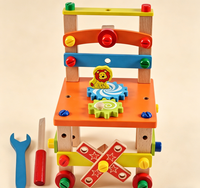 Chaise multifonctionnelle intelligente à assembler soi-même en bois avec vis – Kit de bricolage pour enfants