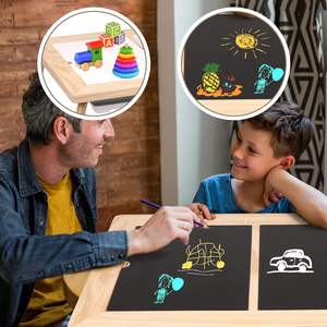 โต๊ะไม้ขายส่งพร้อมถังเก็บของ 2 ใบ, โต๊ะเสริมพัฒนาการสำหรับเด็กเล็กพร้อมถังทรายเก็บของ โต๊ะเล่นทรายในร่มและกลางแจ้ง - Product Image 6