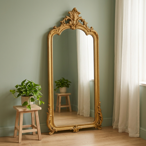 Luxury Vintage <b>Gold</b> Full Length Floor <b>Mirror</b> Ornate Baroque Decorative Standing Wall <b>Mirror</b> for Bedroom Living Room Home Decor - Product Image 1