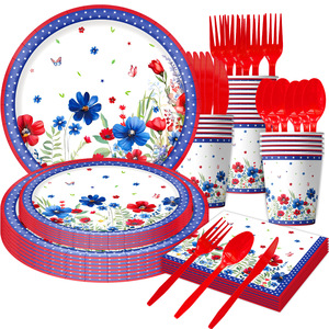 Stoviglie per il Giorno dell'Indipendenza 2026, Set per il 250° Anniversario del 4 Luglio, Piatti di Carta, Striscioni, Tovaglie, Articoli per Feste del Giorno dell'Indipendenza - Product Image 6