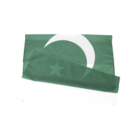 Drapeau national pakistanais patriotique 100% polyester, imprimé en sérigraphie, taille et logo personnalisés acceptés
