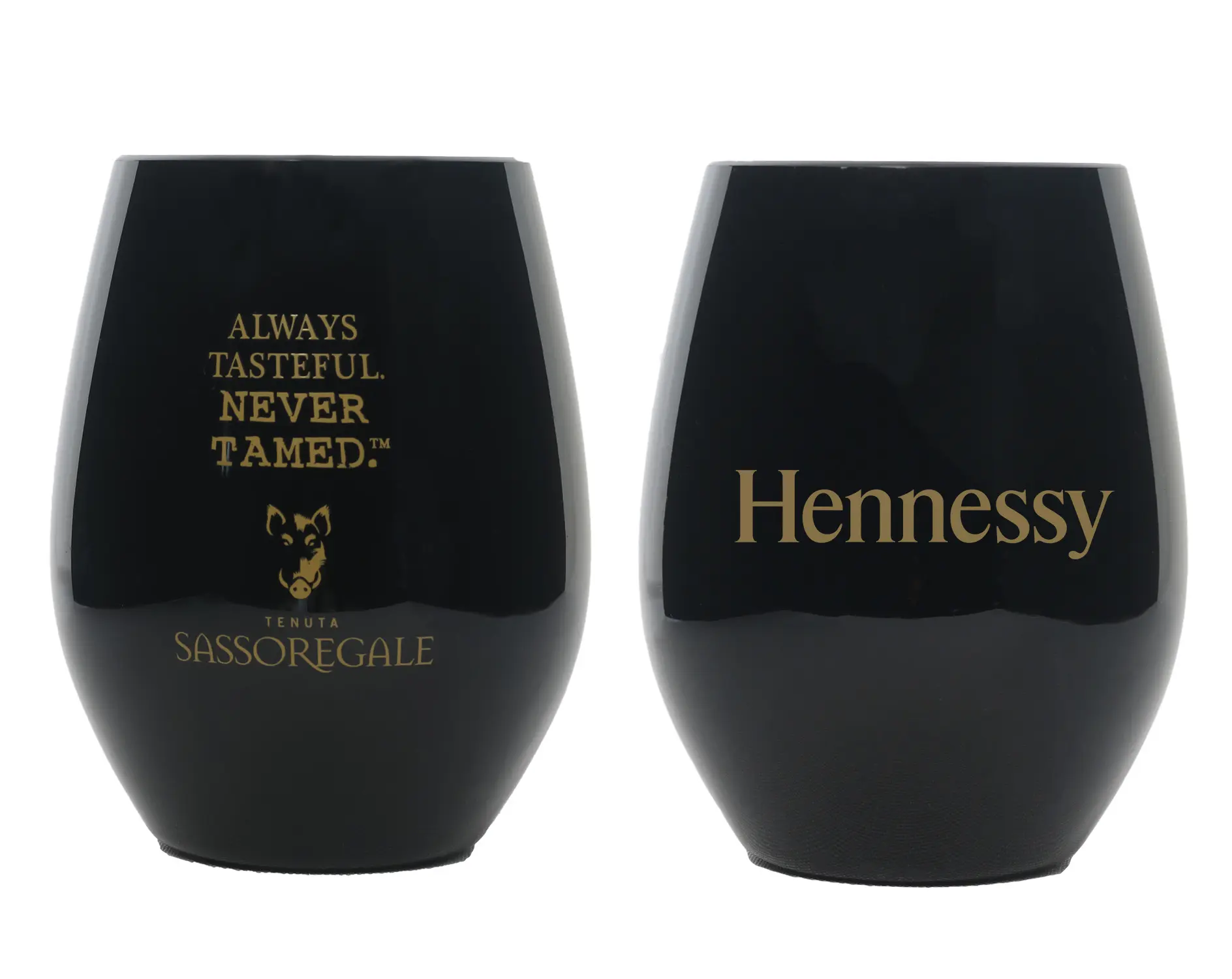 Nhựa 8Oz In Logo Stemless Wine Glasses Không Thể Phá Vỡ Ly Rượu Vang Đen