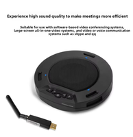 Microphone omnidirectionnel, audio haute définition, prise de son à 360°, autonomie de la batterie longue durée, système de conférence