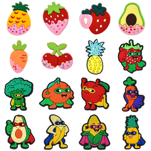 Populares adornos de PVC para zuecos, zapatos, bolsos, pantuflas y sandalias para mujer, con diseños de donut, frutas, plátano, maíz, <span class=keywords><strong>Superman</strong></span> y vegetales - Product Image 1