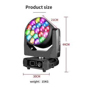 Precio de Fabricante: Luz Móvil de Cabeza Grande 19x25W con Efecto Ojo de Abeja, LED RGBW con Zoom - Product Image 4