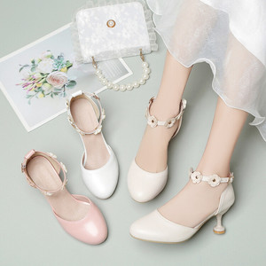 <span class=keywords><strong>Scarpe</strong></span> Mary Jane Xuanhui Plus Size 28-43 <span class=keywords><strong>Bianche</strong></span> Floreali con Fiori 3D e Cinturino alla Caviglia, Tacco a Rocchetto 6cm, per Matrimoni e Feste - Product Image 4