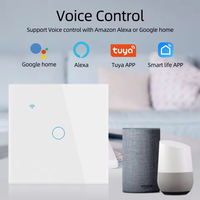 Interrupteur intelligent Tuya 10A EU/UK 1-4 voies, tactile WiFi, en verre trempé, commande vocale Alexa, sans neutre, pour usage domestique
