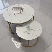 Table basse de salon de style moderne, table haute simple pour hôtel, maison de location, en métal ventilé, minimaliste avec espace de rangement