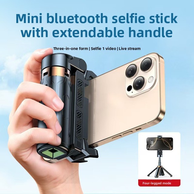 Portable 360 Rotation Multi Purpose Mini BT Mobile Phone Selfie Stick Tripod with Extendable Handle Phone Stand for Live