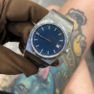 Reloj Mecánico Minimalista de Moda Retro para Hombre, Correa de Acero Inoxidable, Estilo de Diseñador, Esfera Azul, Calendario, Resistente al Agua - Product Image 4