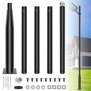 <span class=keywords><strong>Poteau</strong></span> d'éclairage public en acier galvanisé résistant aux intempéries de 5 m (16 pi) avec bras de montage <span class=keywords><strong>solaire</strong></span> modulaire pour l'extérieur résidentiel - Product Image 6