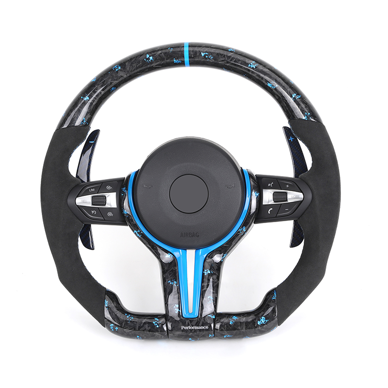 Half Alcantara+Blue Forged Carbon