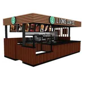 wholesale coffee booth Vintage cafe Counter mall customized kiosk for sale we are support OEM and ODM