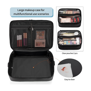 Trousse de voyage double couche XL pour artiste technicien en manucure <span class=keywords><strong>coiffeur</strong></span> avec 2 pochettes détachables et bandoulière - Product Image 3