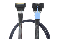 SlimSAS 8654 系列微型直对直 0.6M 高品质迷你 SAS 电缆，带 PVC 护套编织屏蔽，适用于计算机使用