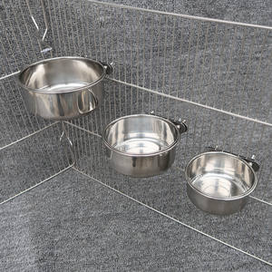 ถ้วยให้อาหารนกแก้วพร้อมห่วงแขวนทำจากสเตนเลสชามอาหารสัตว์เลี้ยง - Product Image 4