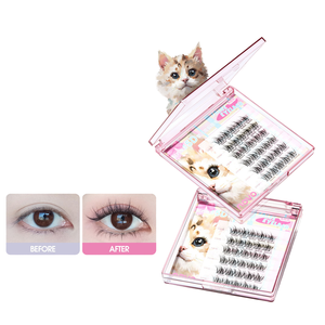 Novo6468 हल्के कोई गोंद 3 डी बेबी घुमावदार सिंथेटिक बालों की झूठी पलक <span class=keywords><strong>2</strong></span> पंक्तियों लचीली नहीं धीमी आँखों के पास - Product Image 1